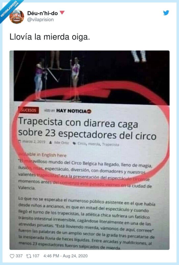 llovía,mierda,trapecista