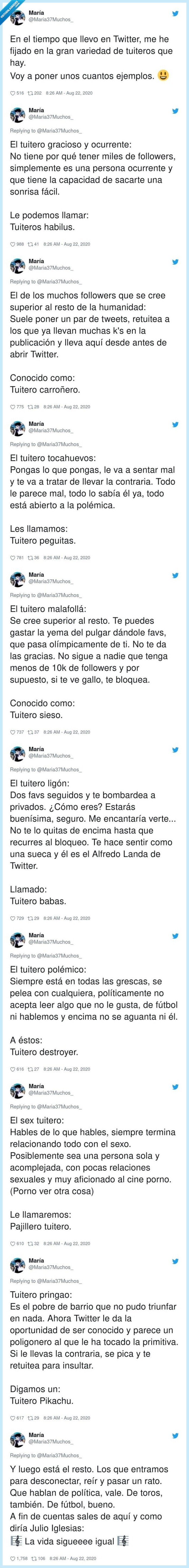 usuarios,twitter,ejemplos,clásicos