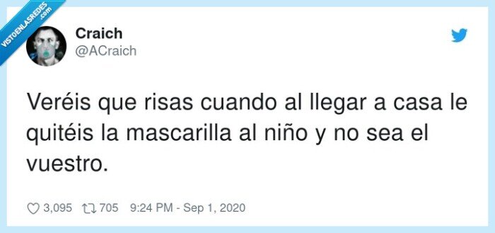 mascarilla,risas,niño.