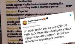 Enlace a Filtran una foto de la carta de la cafetería del Congreso de los Diputados y los precios están indignando a todo el mundo 