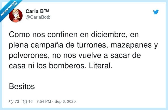 polvorones,diciembre,turrones,mazapanes,bomberos,confinar