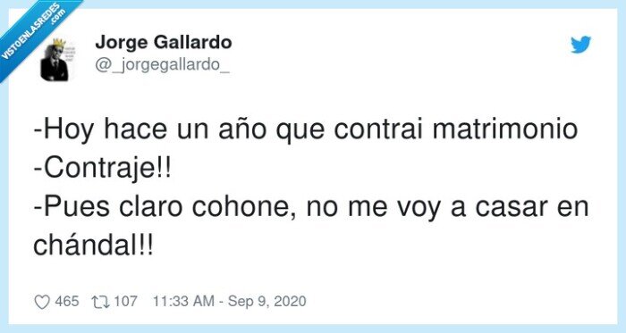matrimonio,con traje,chándal,contrai