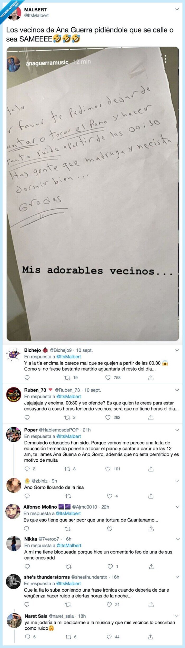 vecinos,pesada,cantar,gallos,ana guerra