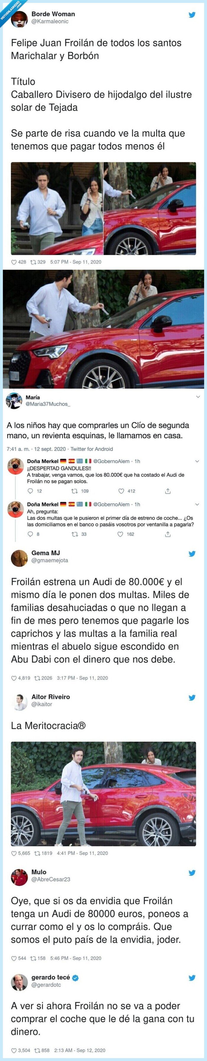 multa,desgraciados,monarquí,froilán,coche,80mil pavos