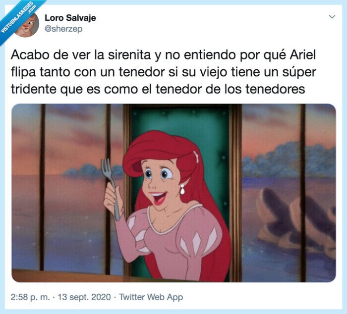 tenedor,triton,tridente,Ariel,disney,humor