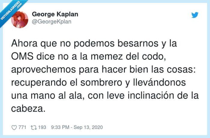 inclinación,aprovechemos,oms,besar,coronavirus,besarnos,sombrero