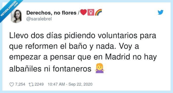 voluntarios,fontaneros,albañiles,reformen,baño,ayuso,madrid