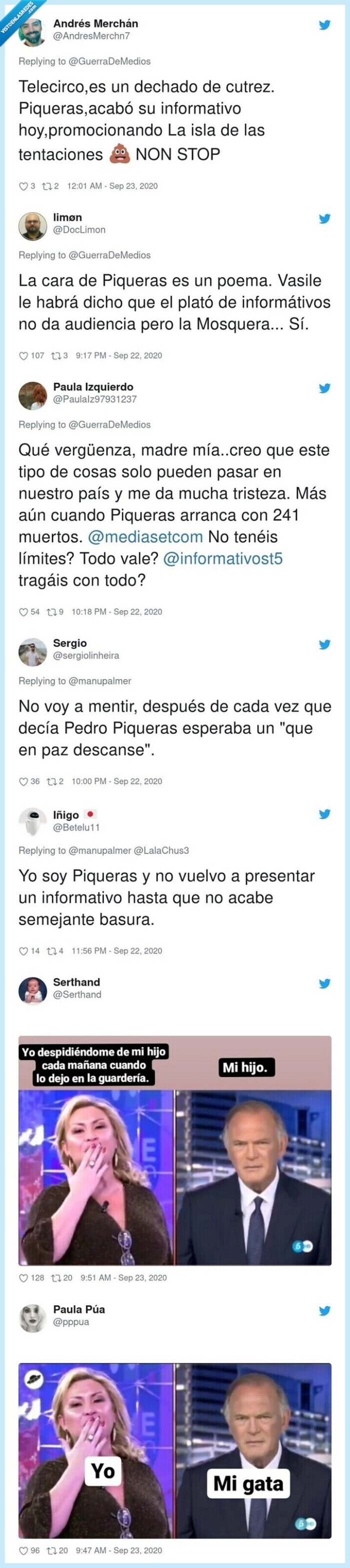 694747 - La transición surrealista de 'Sálvame' a los 'Informativos Telecinco' que ha dejado a Pedro Piqueras con el rostro totalmente desencajado