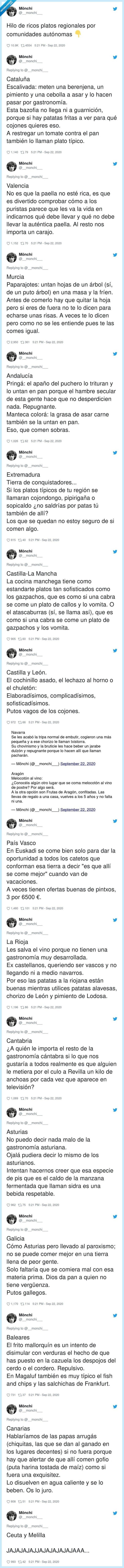 comidas,regionales,hilo,comunidades,autónomas,ofender,burla