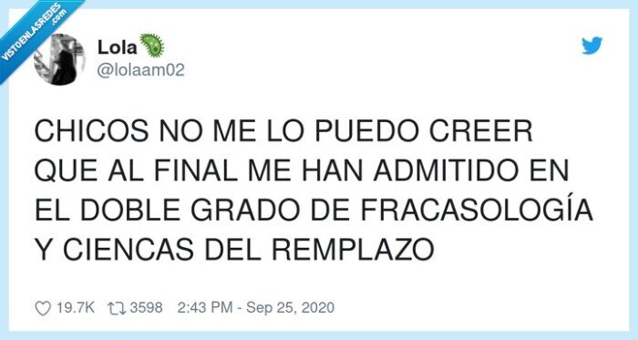 fracasología,admitido,remplazo,ciencas,estudios,universidad