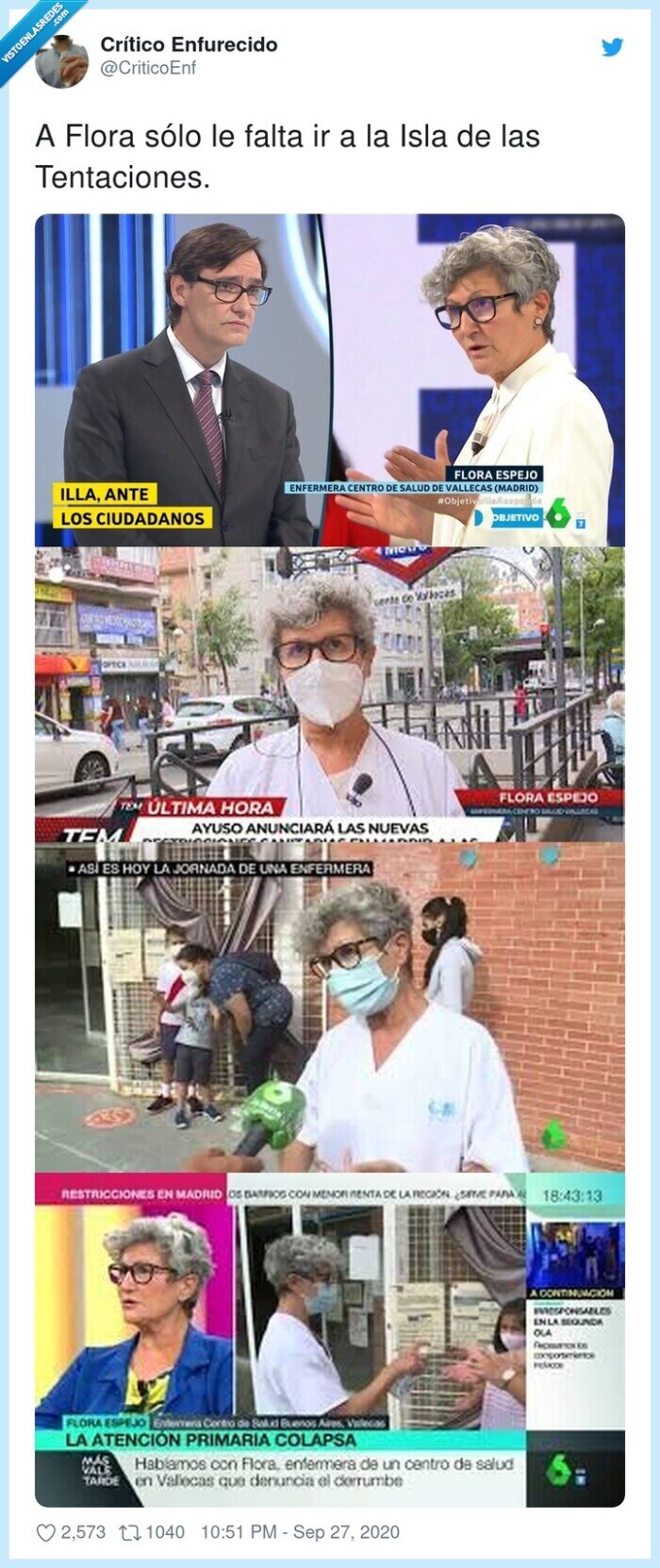 flora,isla,tentaciones,enfermera