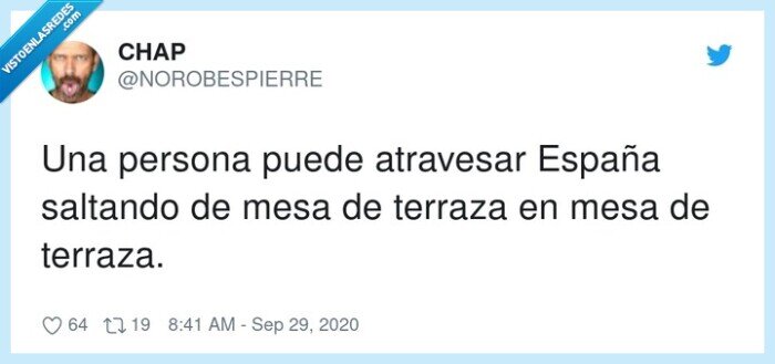 atravesar,saltando,persona,españa,terraza