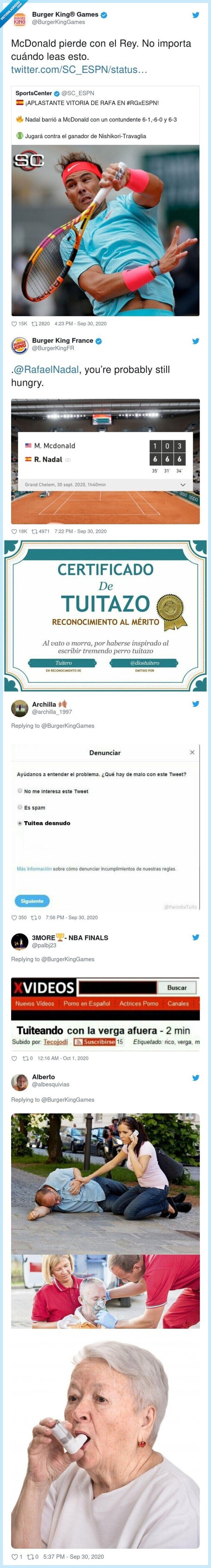 burguer,king,mcdonalds,nadal,zasca,tremendo,tenis