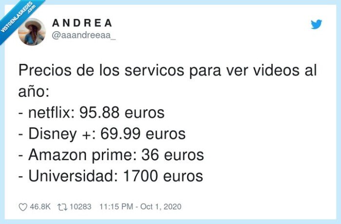 universidad,servicos,precios,netflix,disney,videos