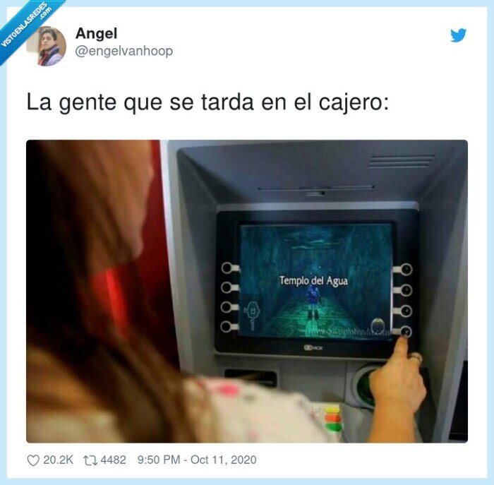 cajero,gente,tarda,templo,agua