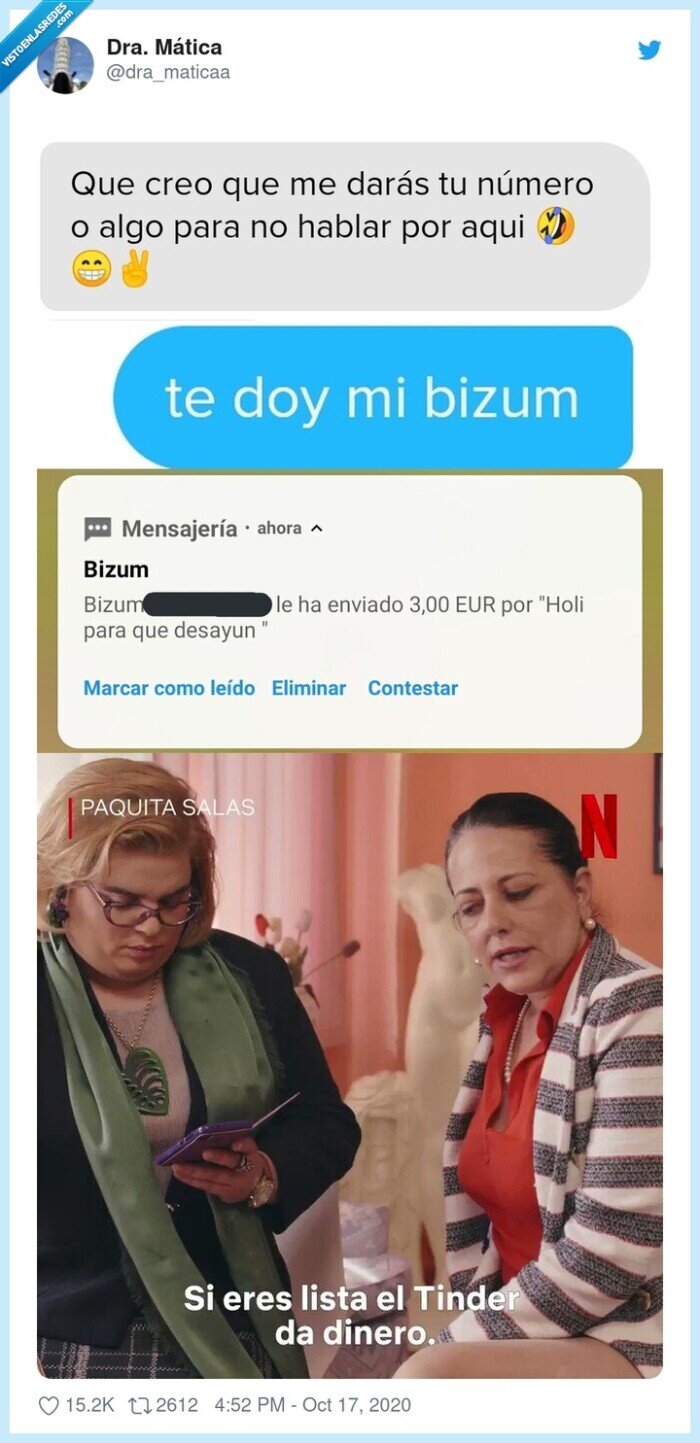tinder,bizum,dinero,desayuno,ligar