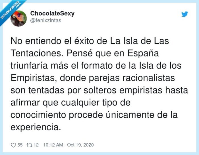 racionalistas,conocimiento,experiencia,empiristas,isla,tentaciones