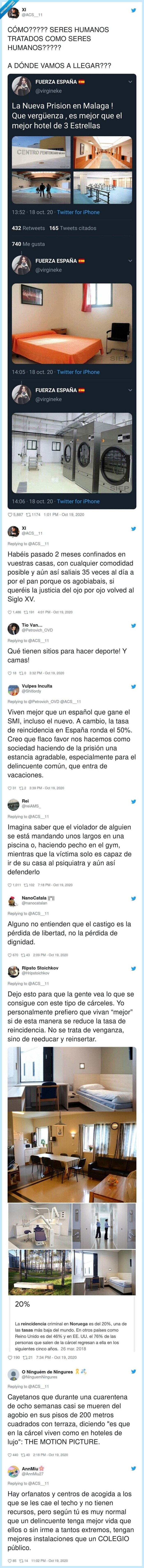 719954 - La respuesta de un tuitero a las quejas por los 'lujos' de esta cárcel española que está generando un debate multitudinario en redes, por @ACS__11