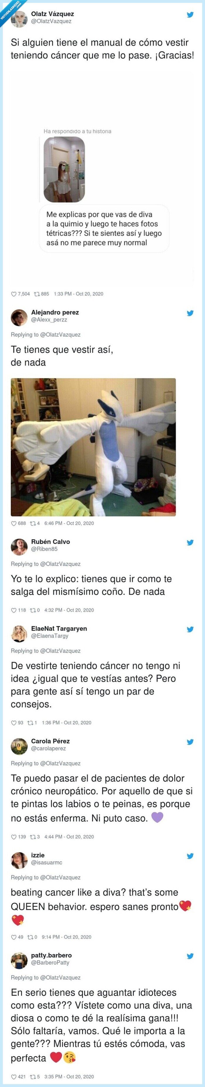 quimio,cáncer,comentario,grosero,vestir,twitter,contestación