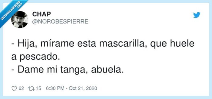 mascarilla,pescado,tanga,abuela,hija