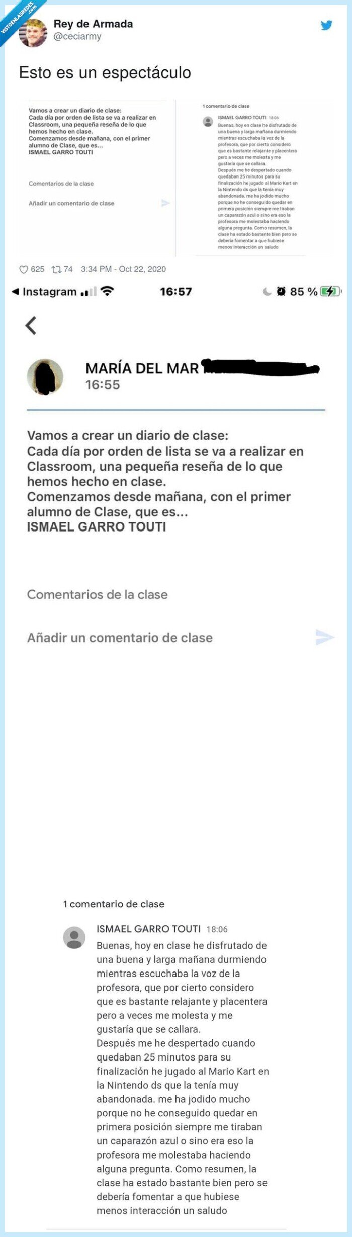 clases,online,diario,reseña,alumno