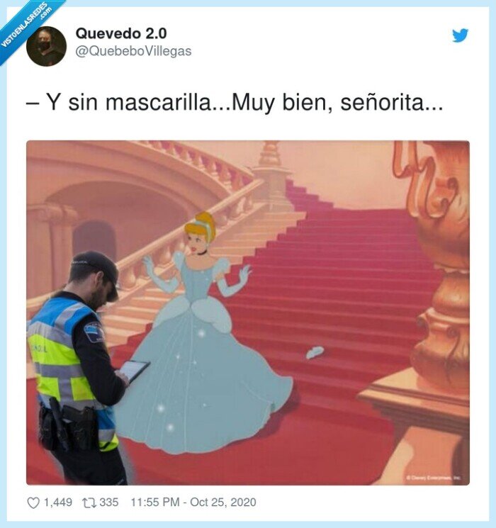 mascarilla,cenicienta,multa,toque,queda,adaptación,disney