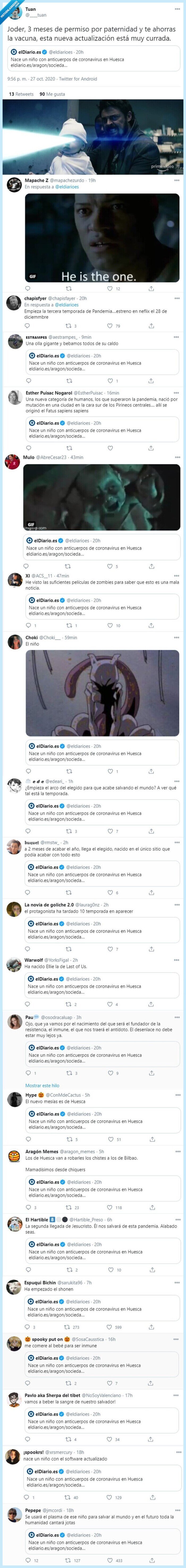 ni&ntilde;o,beb&eacute;,huesca,anticuerpos,coronavirus