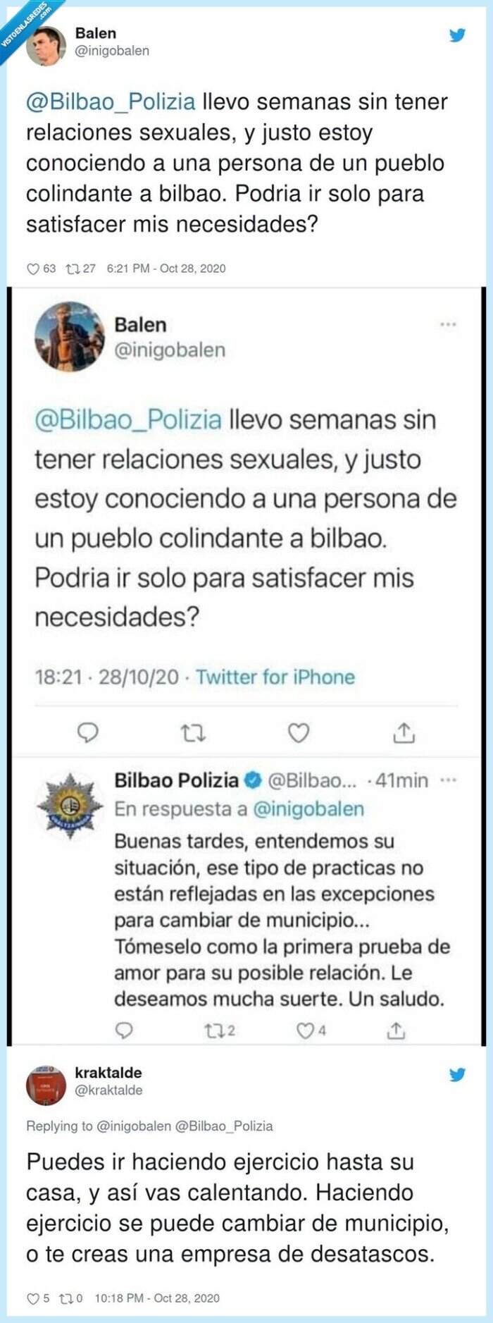 policía,bilbao,restricciones,sexo,desplazarse