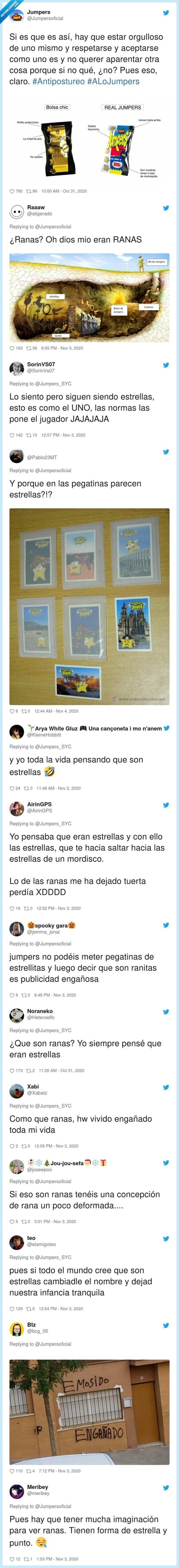 733720 - La mítica marca Jumpers traumatiza a toda una generación afirmando que sus snakcs NO son estrellas, @Jumpersoficial