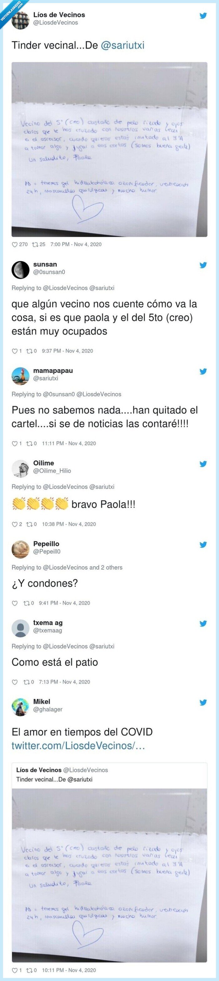 tinder,vecinal,ligar,covid.comunidad