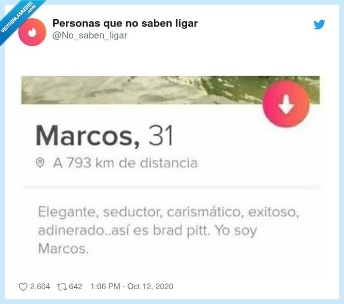marcos,brad pitt,tinder,ligar