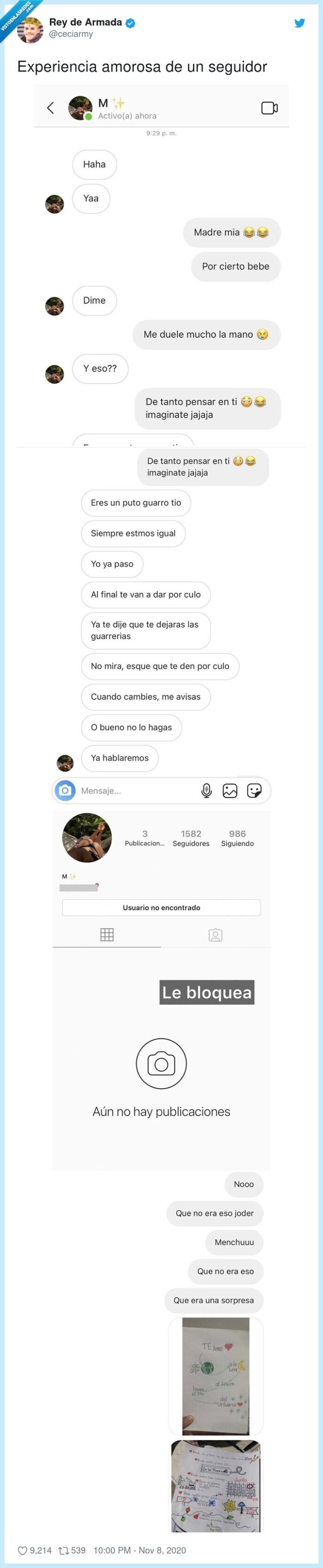 experiencia,seguidor,amorosa,instagram,conversación,frase,inoportuna
