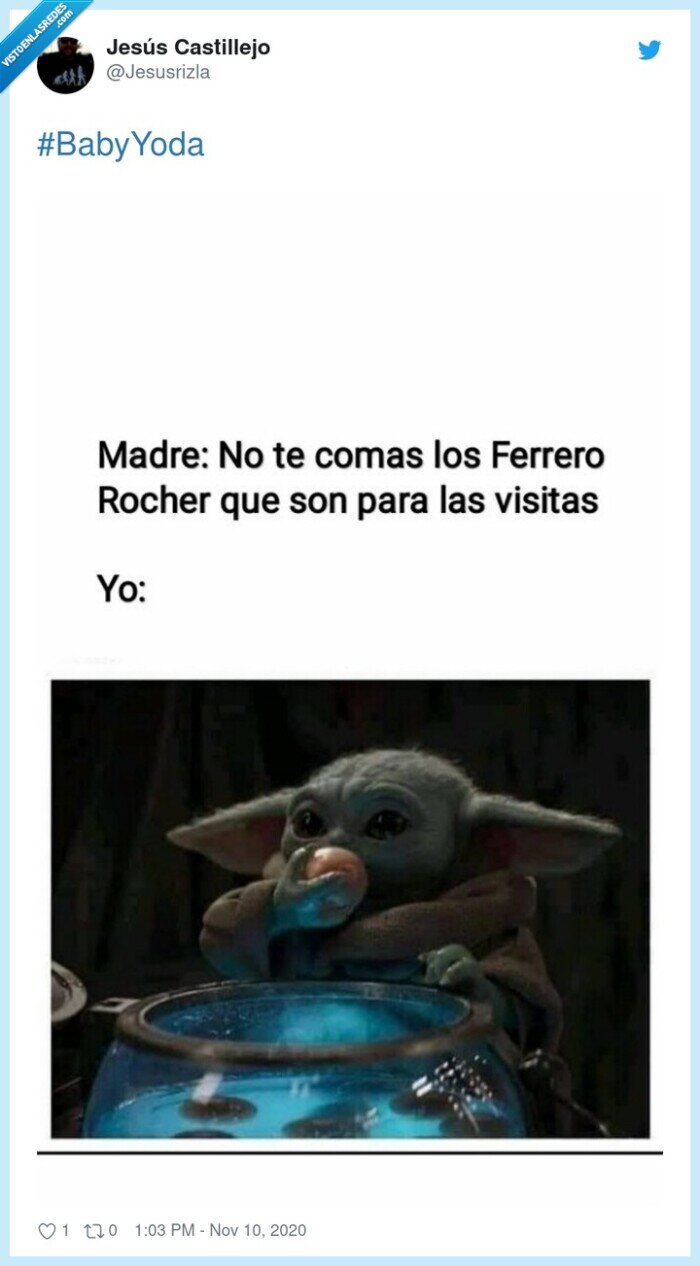 babyyoda,ferrerorocher,madre,gula,visitas