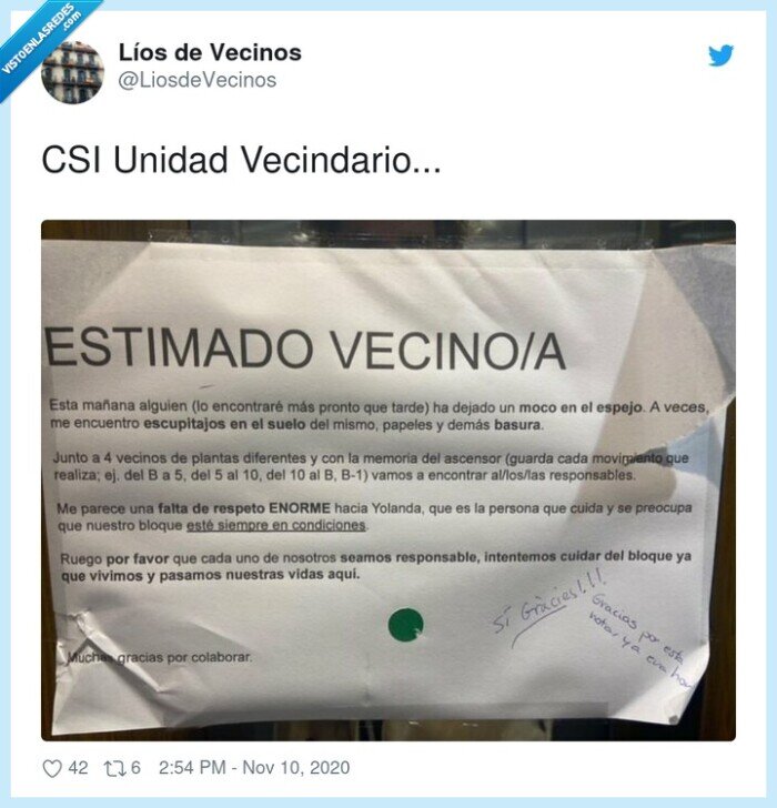 vecindario,unidad,csi,vecinos,mocos,escupitajos