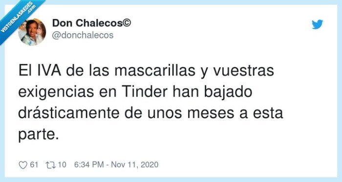 mascarillas,exigencias,tinder,bajón