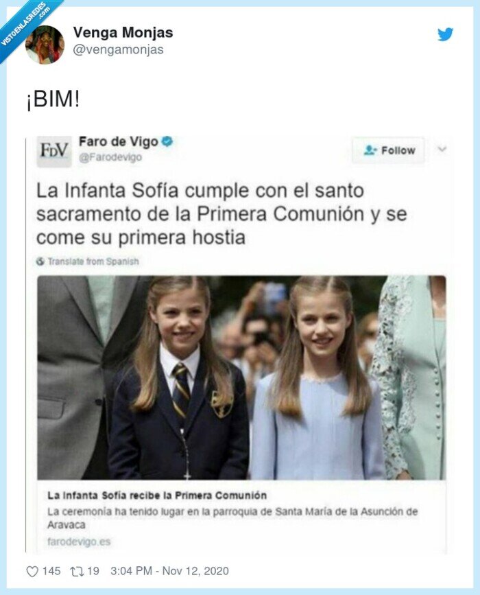 hostia,primera,comunión,infanta,sofía