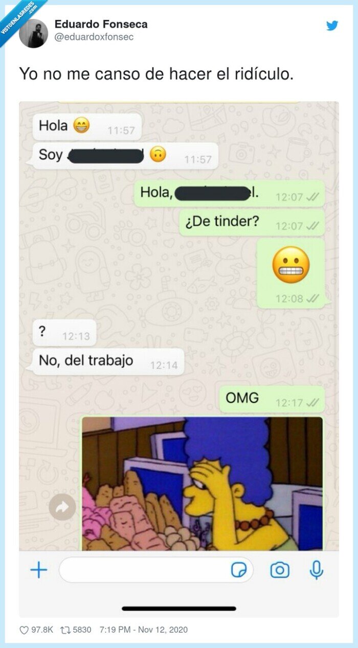 tinder,conversación,whatsapp,trabajo