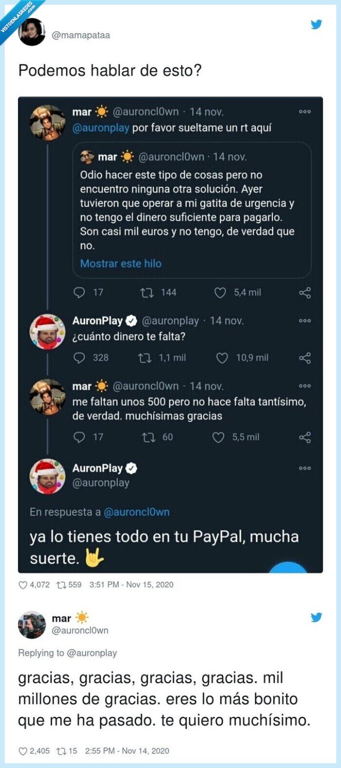 auronplay,retweet,gato,operación,fan,tuitero