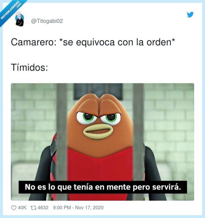 camarero,equivoca,t&iacute;midos,pedido