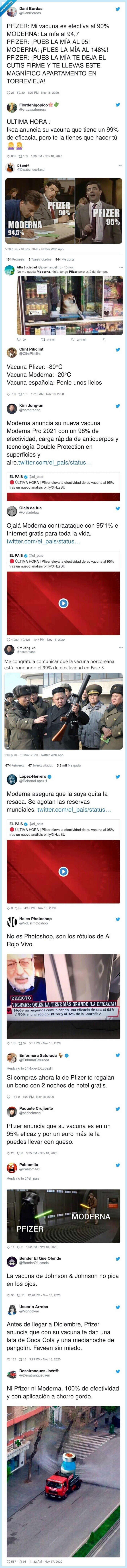 moderna,pfizer,vacuna,efectividad,memes,tweets,recopilatorio