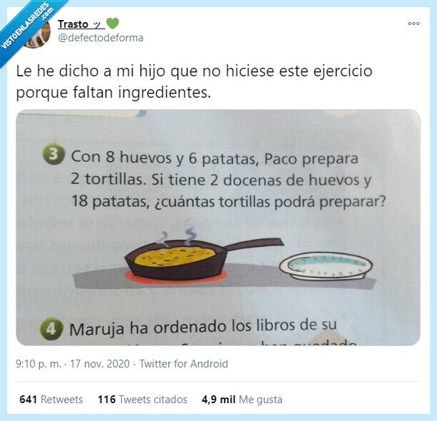 tortilla,problema,matemáticas,huevos
