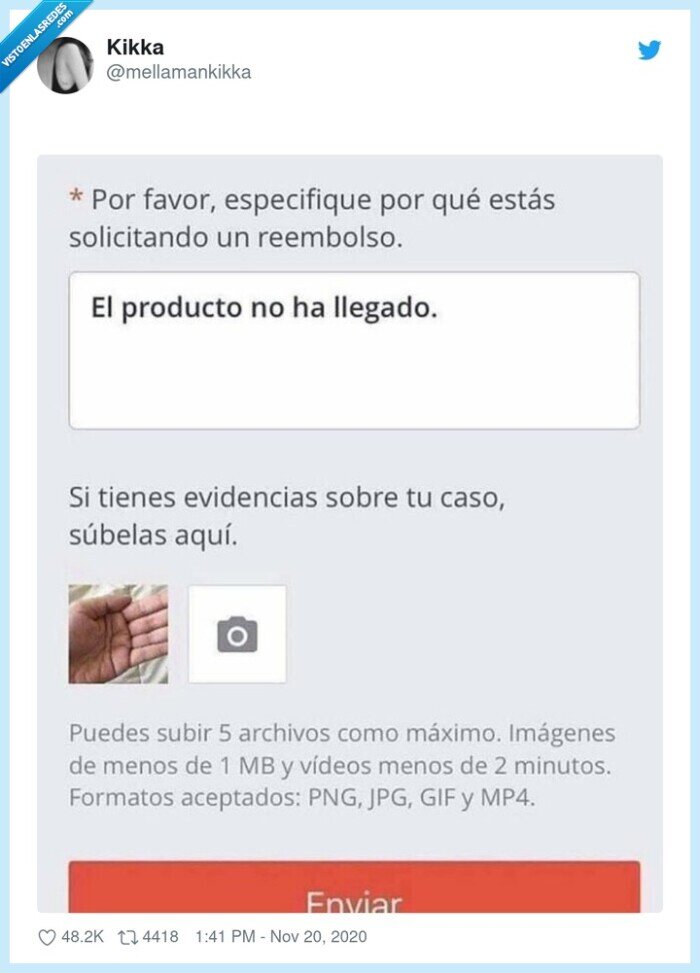 evidencia,producto,invisible,reembolso