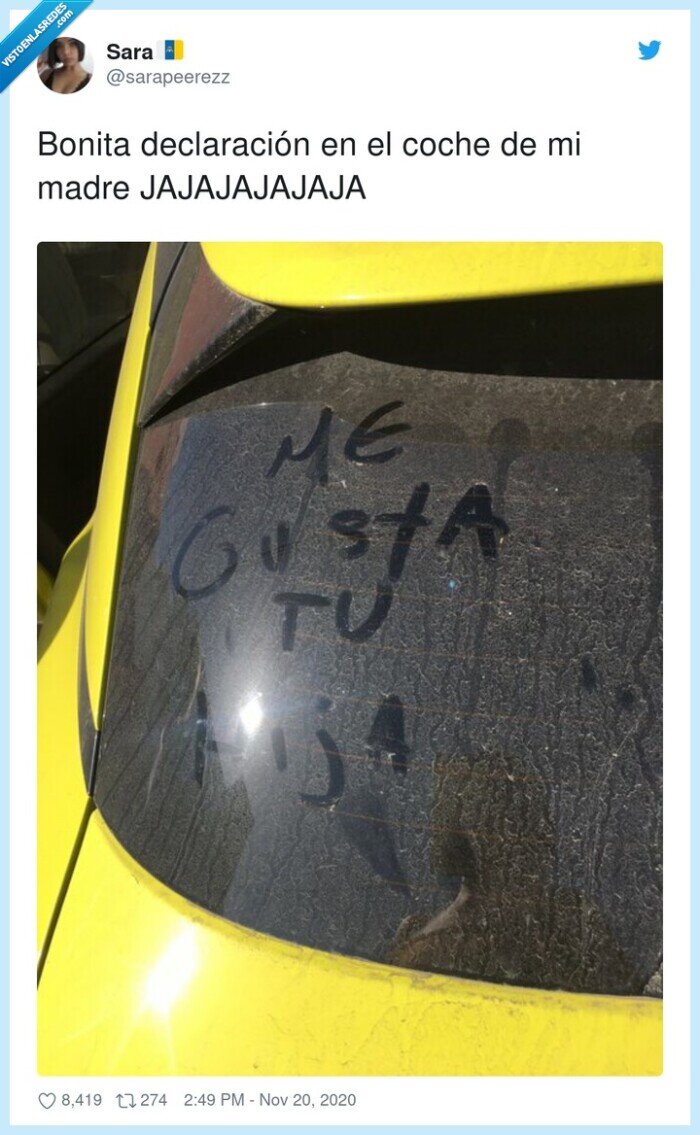 declaración,amor,madre,coche