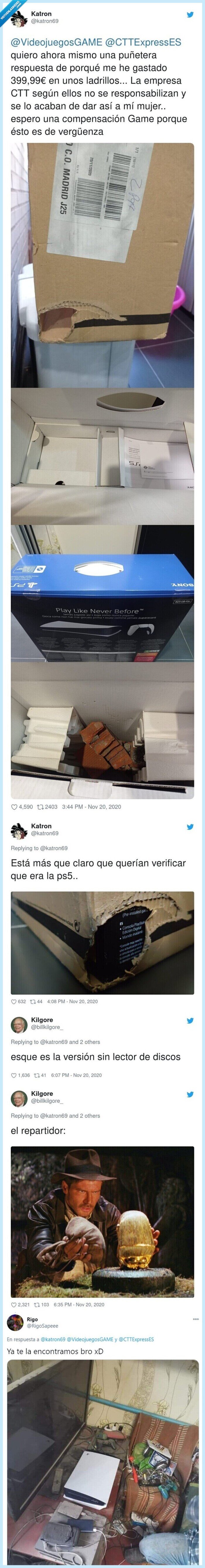 ps5,playstation,envío,paquete,ladrillos