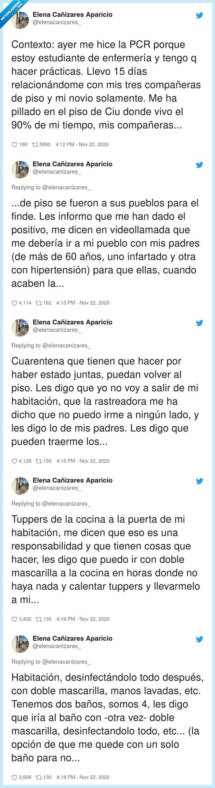 751015 - La chica que ha reventado Twitter demostrando que sus compañeras la quieren echar del piso por tener covid y que ha logrado unir a todo el país por primera vez en muchos años, por @elenacanizares_