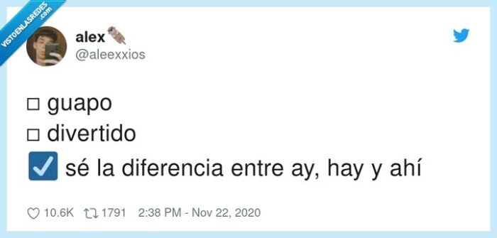 guapo,divertido,diferencia,ay,hay,ahí