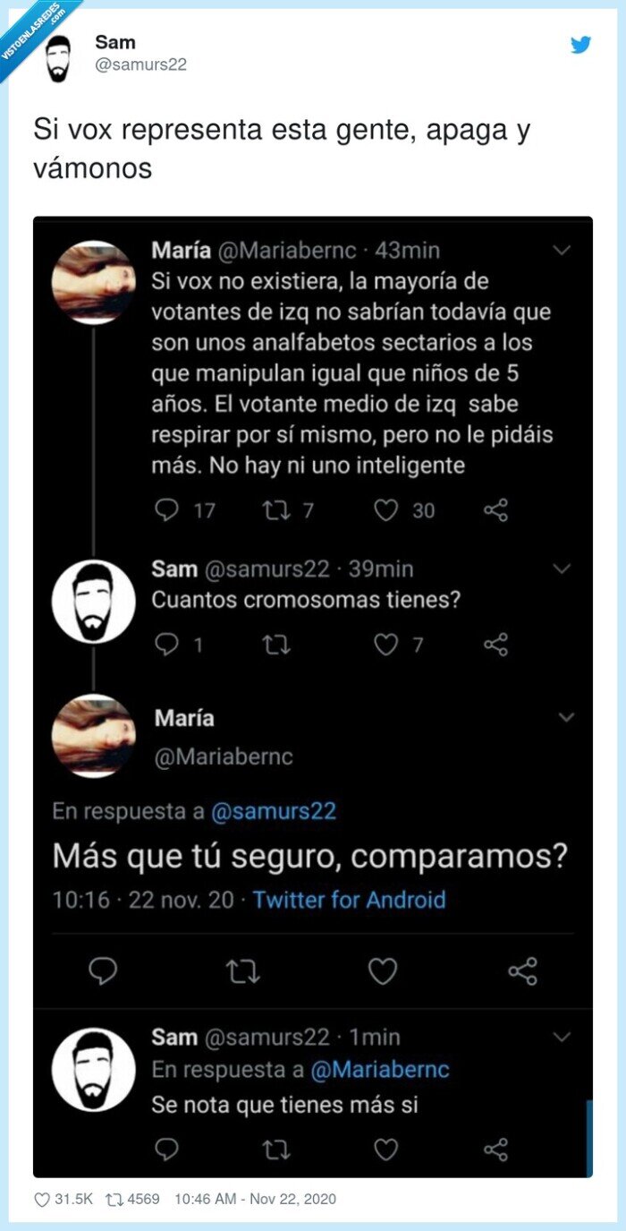 cromosomas,discusión,Twitter,vox