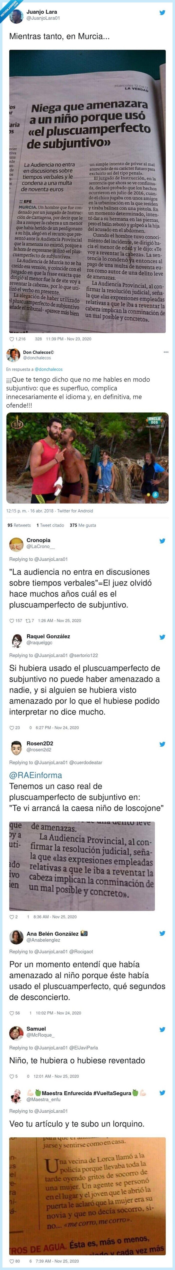 excusa,tiempo,verbal,pluscuamperfecto,subjuntivo,murcia