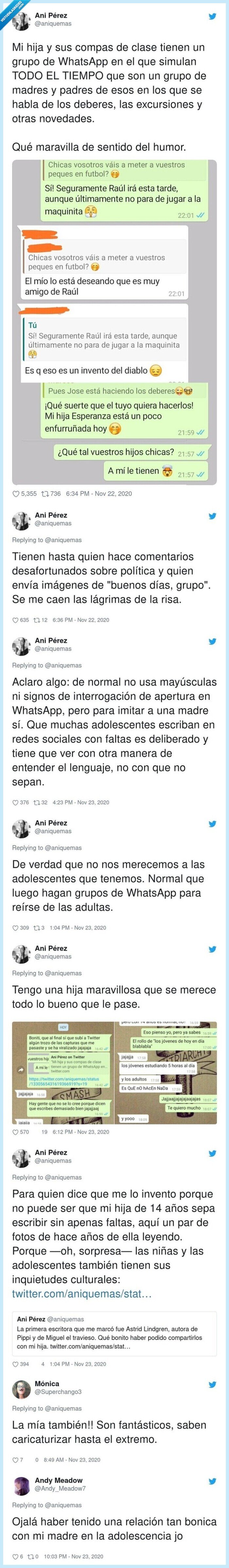 grupo,whatsapp,hijas,imitar,padres,boomers,simulación