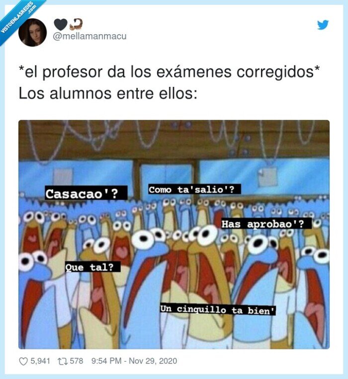 exámenes,corregidos,alumnos,reacción